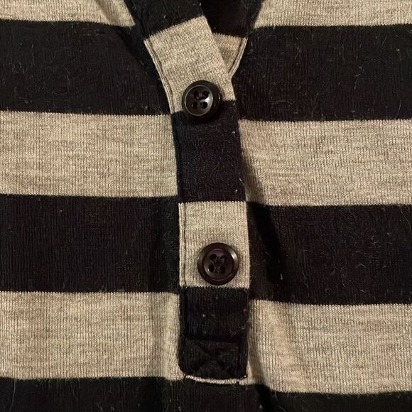 Oh Baby by Motherhood L Maxi Dress Navy & Gray stripe dolman sleeve - Picture 3 of 11